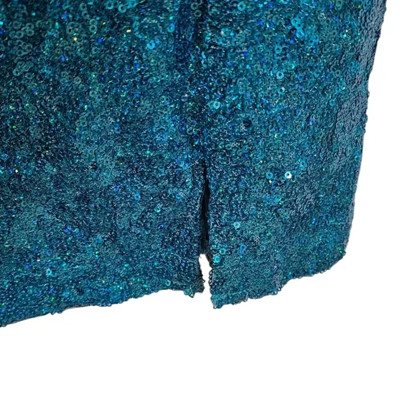 B. Darlin - NEW Elegant Strapless Sequin Mini  Dress w/ Slit​​ - Picture 5 of 9